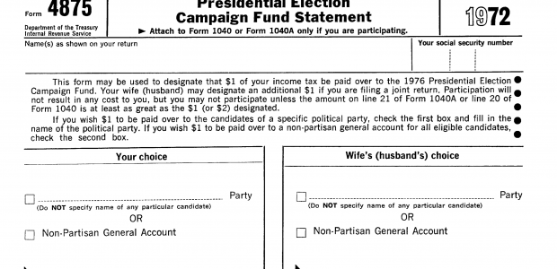 Form 4875 Presidential Election Campaign Fund Statement, 1972